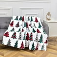 thumbnail image 4 of Elegant Comfort Reversible and Plush Flannel Fleece-Winter Christmas Sherpa Throw- Lightweight Soft and Cozy-Holiday Decorative Throw, Perfect for Lounging, 50 x 60 inches, Plaid Christmas Tree, 4 of 6