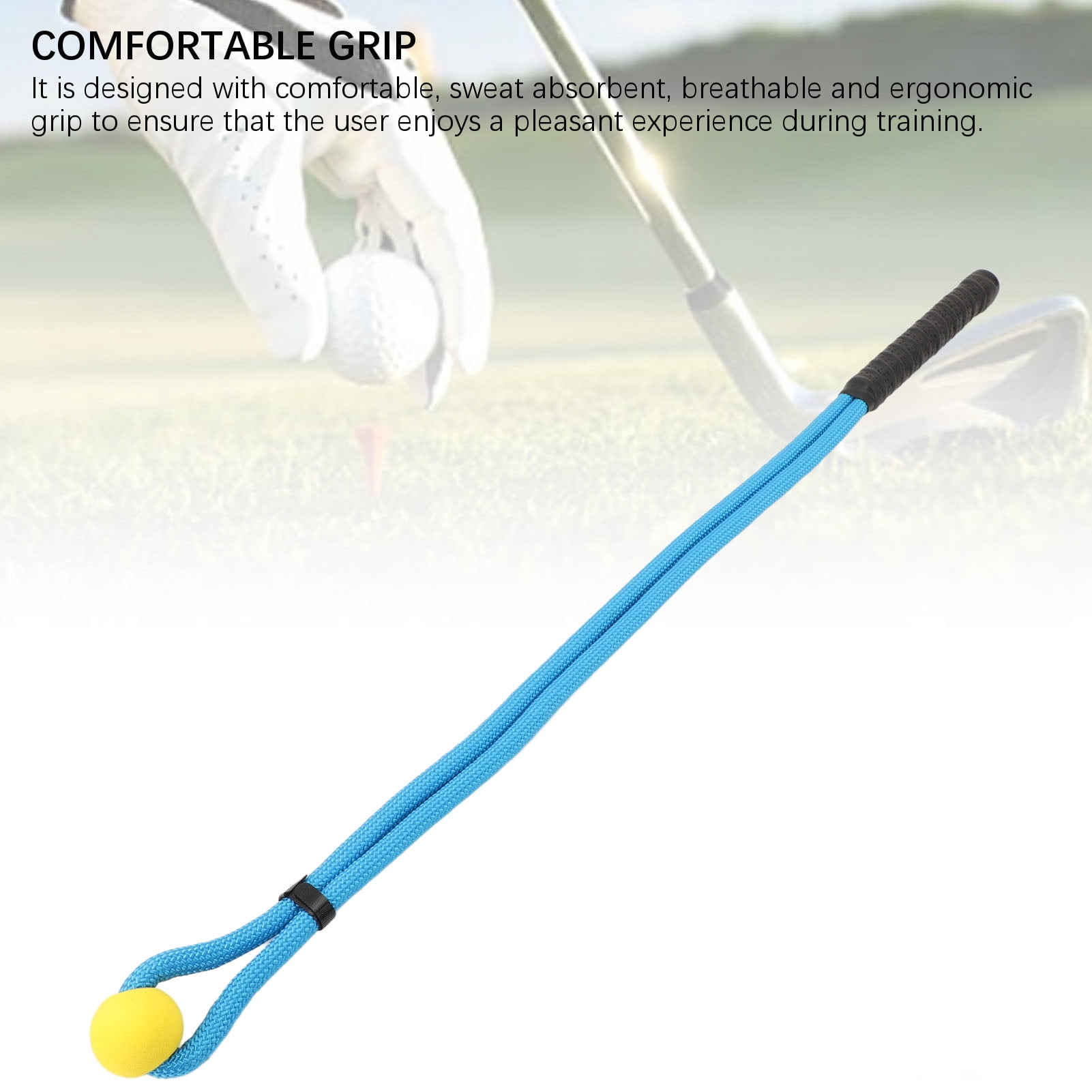 Rupoun Golf Swing Training Aid Nylon Rubber Comfortable Grip Club Swing Rope for Correcting Posture Blue