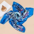 thumbnail image 4 of Yesbay 90x90cm Square Towel Imitated Silk Fabric Women Flower Print Head Wrap Scarf, 4 of 7