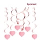 thumbnail image 5 of Cateissary Remolinos colgantes de corazón, suministros de techo de hidromasaje, colgante de amor, decoración de fiesta atractiva, adorno, Kits de decoración para fiestas corazón de oro rosa, 5 of 6