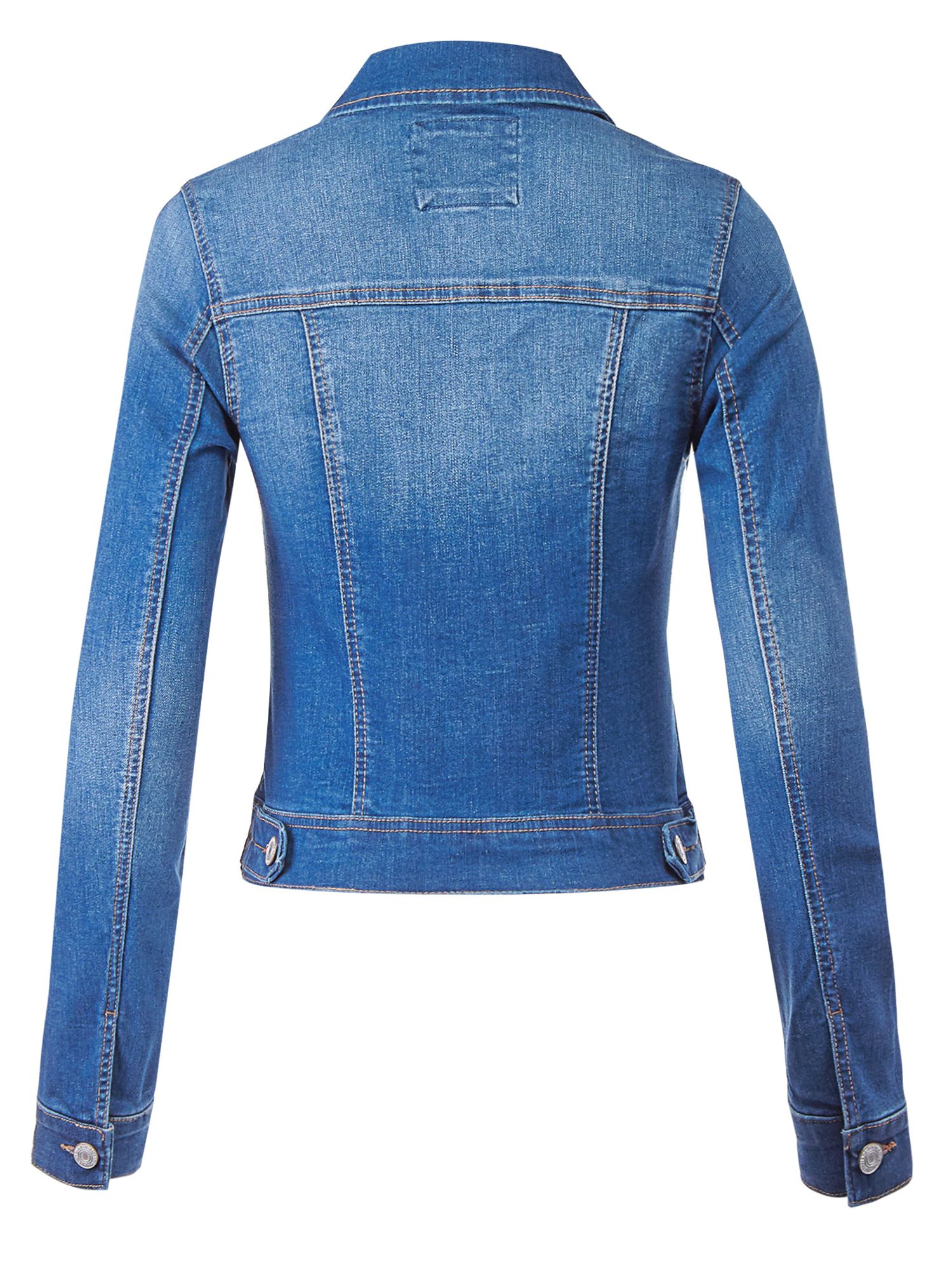 FashionMille Regular Slim Fit Washed Denim Women Jacket Jean Jacket - image 3 of 5