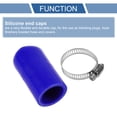 thumbnail image 4 of 1 Set 60mm Length 28mm/1.10" ID Blue Car Silicone Rubber Hose End Cap with Clamp Silicone Reinforced Blanking Cap for Bypass Tube Universal, 4 of 7