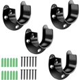 thumbnail image 1 of 4pcs Black 25mm Bright Silver Open Flange Stainless Steel Open Clothes Rack Durable, 1 of 5