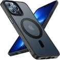 thumbnail image 2 of Mgnaooi Funda magnética para iPhone 12 Pro Max [prueba de caída de grado MIL y compatible con MagSafe] Parte trasera mate translúcida con teclas de aleación de aluminio, funda para teléfono 12 Pro Max, 2 of 4