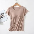 thumbnail image 6 of Promotion Sell!New Ladies Modal One-piece Top with Chest Pad Short-sleeved Home Service round Neck T-shirt Bottoming Shirt, 6 of 6