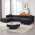 thumbnail image 4 of LUCKHAO 126-inch U-Shaped Oversized Symmetrical Sectional Sofa Couch with 2 Wide Chaises Longue and 2 Pillows ,Classic Chesterfield Button Tufted Chenille Sofa&Couch, 4 of 19