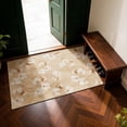 thumbnail image 2 of Toyoso 2'x3' Amber Bloom Small Accent Rug, Artistic Floral Silicone Entrance Mat, Machine Washable 0.25" Low Pile Non-Slip Door Mat, Sophisticated Golden Flower Heritage Decor Art Rug, 2 of 9