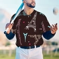 thumbnail image 6 of Balery Eiffel Tower Baseball Jersey for Men Casual Button Down Shirts Short Sleeve Active Team Sports Uniform-3X-Large, 6 of 9