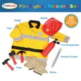 thumbnail image 3 of Playful Minds: Firefighter Roleplay Set - 10pc, Yellow & Red Costume, Tools-Hat-Extinguisher-Gloves, Toy Accessories, Dress-Up, Pretend Play, Kids 3+, 3 of 9