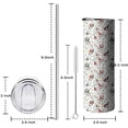 thumbnail image 5 of 20oz White Christmas Gnome and Light Pattern Skinny Tumblers Stainless Steel Tumbler with Lid and Straw,Vacuum Insulated Double Wall Travel Tumbler Cups with Cleaning Brush for Coffee,Tea, 5 of 6