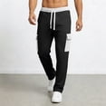 thumbnail image 5 of Relaxed Fit Drawstring Cargo Pants for Men Waffle Knit Textured Trousers Side Pockets Breathable Bottoms Casual Lounge Home-wear, 5 of 7