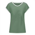 thumbnail image 3 of ZyeKqe Tank Tops for Women Casual Summer V Neck Cap Sleeve T Shirts Lightweight Color Block Tees Top, 3 of 7