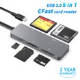 thumbnail image 1 of Lector de tarjetas con puertos USB 3.0 tipo C 5 en 1 para CFast/CF/XD/Secure Digital/TF, 1 of 5