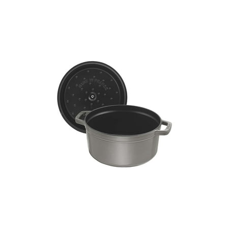 Staub - Cast Iron 13.25-qt Round Cocotte - Graphite Grey