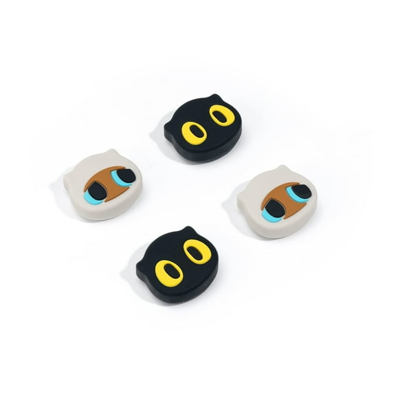 GeekShare 4PCS Nintendo Switch Thumb Grips, Soft Silicone Joystick Caps for Nintendo Switch/OLED/Lite - Big-Eyed Cat