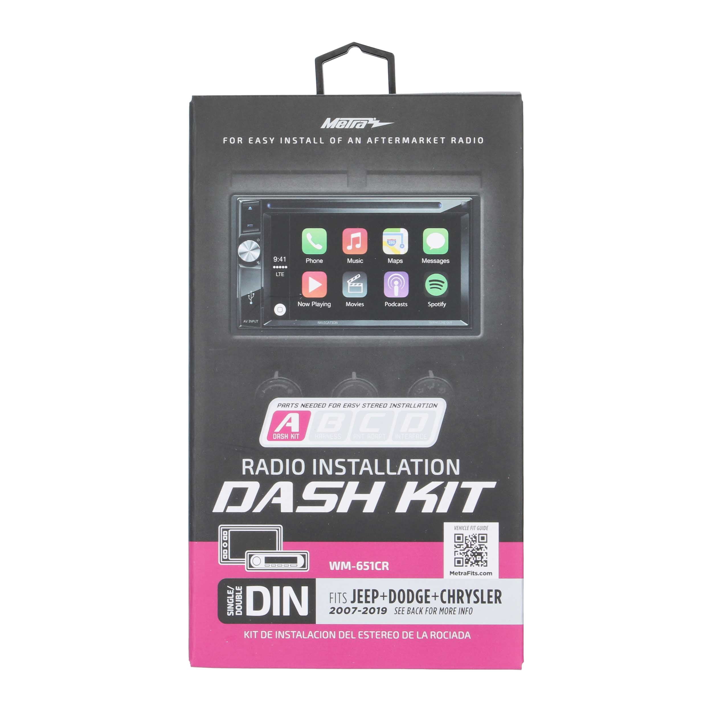 New Metra WM-651CR Aftermarket DIN/ Double DIN Radio Installation Kit for 07-19 Chrysler models in Black