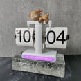 thumbnail image 3 of Flip Desk Clock, Retro Vintage Design Auto Flip Desk Table Clock, Modern Digital Mechanical Retro Flip Down Clock with Internal Gear Operated for Home Office Decor, 3 of 7