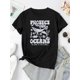 thumbnail image 2 of Creative English Ocean Animal Pattern Printed Women'S Fashionable Round Neck Short Sleeve, Simple Casual Sports T-Shirt, Comfortable Summer Top for Holidays., 2 of 6