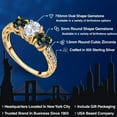thumbnail image 2 of Gem Stone King 2.22 Ct Oval White Topaz Green Mystic Topaz 18K Yellow Gold Plated Silver Ring (Size 6), 2 of 6
