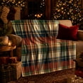 thumbnail image 3 of Earthy Tartan With Rust Green And Gold, Cozy Flannel Blanket with Rustic Tartan Plaid Print, Housewarming Gift for Rustic Plaid Enthusiasts, Home Decor for Bedroom and Living Room, 3 of 7