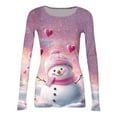 thumbnail image 6 of Christmas Graphic T-Shirt for Women Long Sleeve - Soft Slim Fit Crewneck Top, Cute Holiday Print Casual Tee, 6 of 7