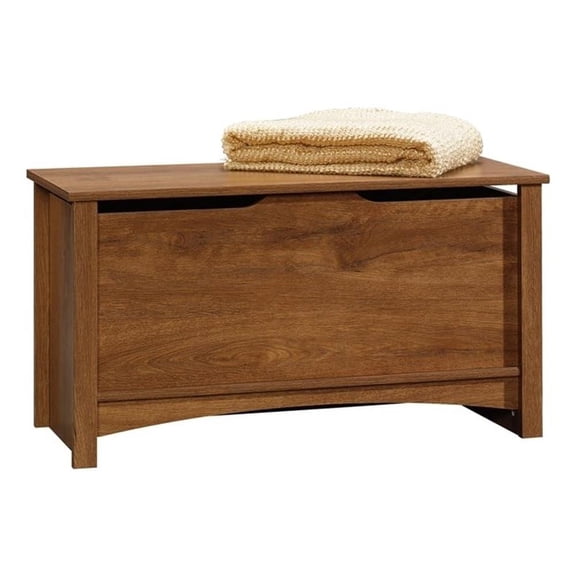 Kingfisher Lane Modern Engineered Wood Storage Chest in Oiled Oak