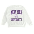 thumbnail image 4 of Women's Gameday Couture White NYU Violets Premium Fleece Drop Shoulder Oversized Pullover Sweatshirt, 4 of 4