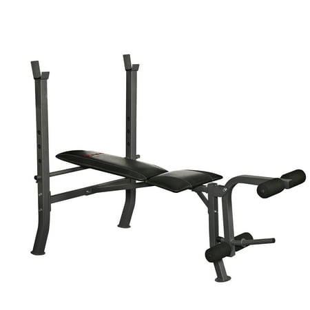 Sunny Health & Fitness Adjustable Weight Bench with Decline, Flat and Incline Training Positions and Leg Developer for Knee Extension and Hamstring Exercises - (Best Leg Strengthening Exercises For Bad Knees)