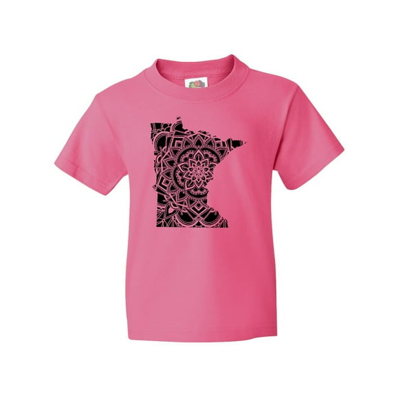 Inktastic Minnesota Silhouette Mandala Youth T-Shirt