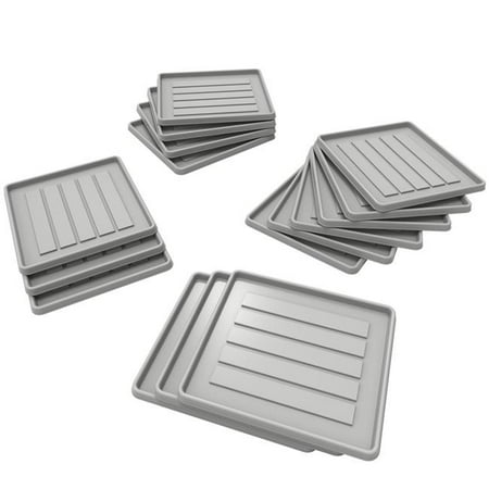 Storex 00803U18C School Locker & Office Cubicle Boot Tray  Gray - Pack of 18