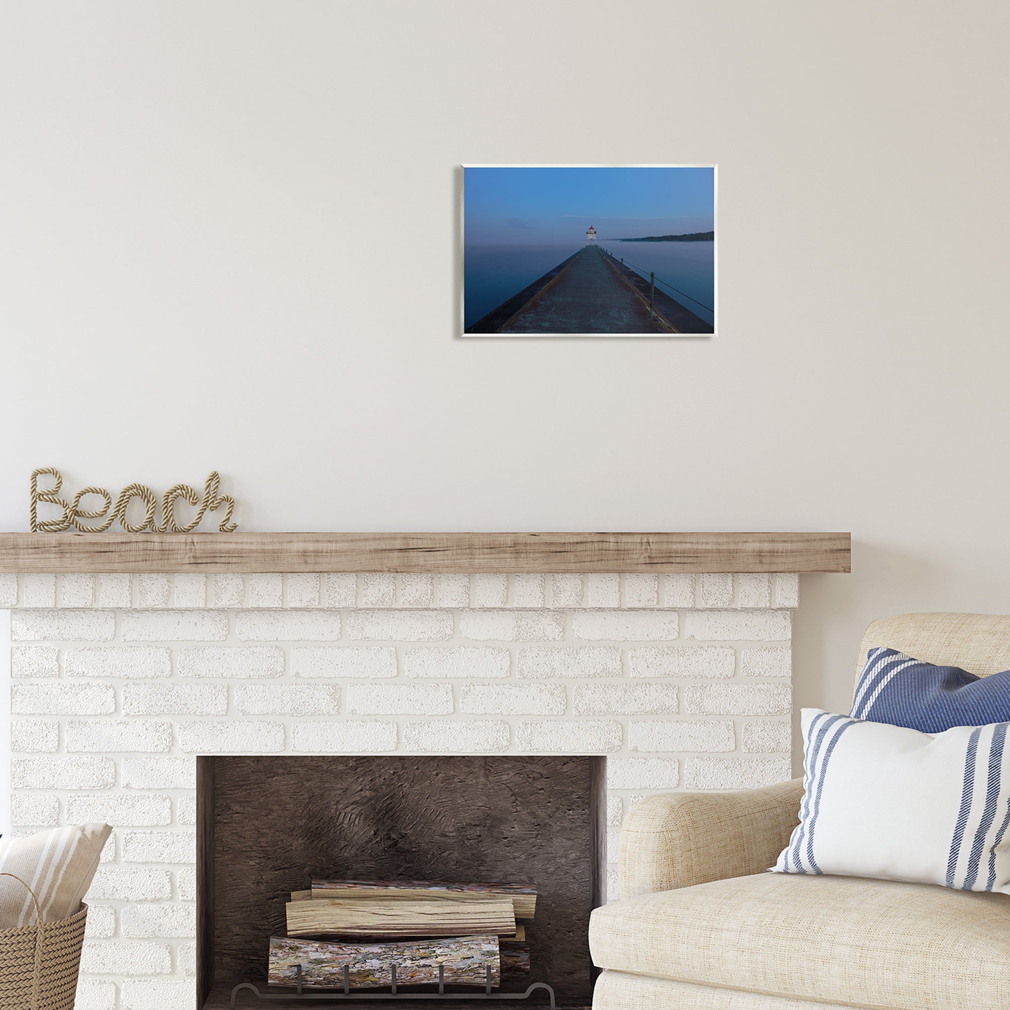 Stupell Industries Lighthouse at Night Landscape Photography Unframed Art Print Wall Art, 15 x 10