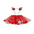 thumbnail image 1 of Jupe Princesse Fille Imprimé de Noël Jupe Tutu avec Bandeau Élan, 1 of 6