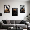 thumbnail image 2 of ZHONGYUTONG Gothic Canvas Wall Art Set of 3 Crow and Rose Art Prints Dark Goth Pictures Halloween Black Crow Painting for Bedroom Bathroom Home Decor Framed (11.00" x 14.00" x 3PCS), 2 of 5