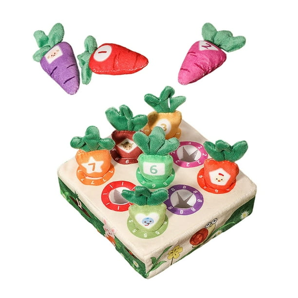 Zanahoria creativa de juguete de peluche para perros, interacción con mascotas, zanahoria para tirar de 9 hoyos Yuyangstore Muñeca Zanahoria