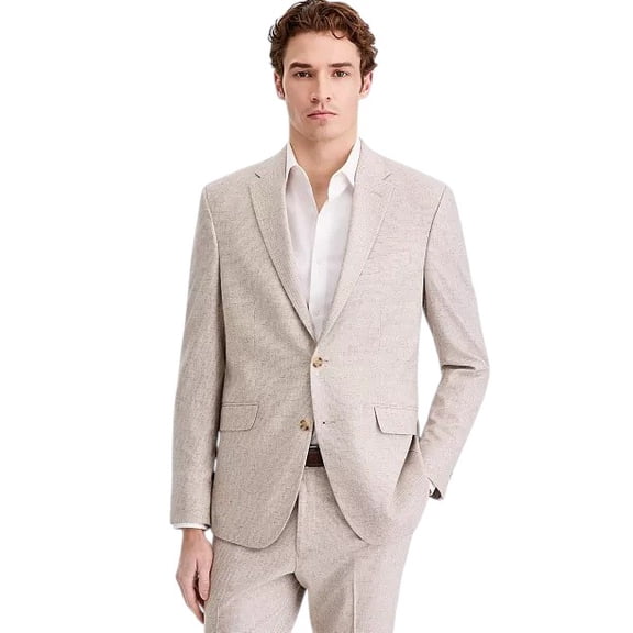 Kenneth Cole Mens Slim fit Suit Jacket Blazer 44 R Beige Check