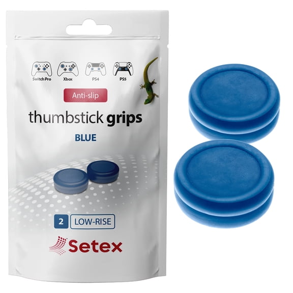 Setex Set de 2 agarres para palancas analógicas azul – compatible con PS5, Xbox y Switch