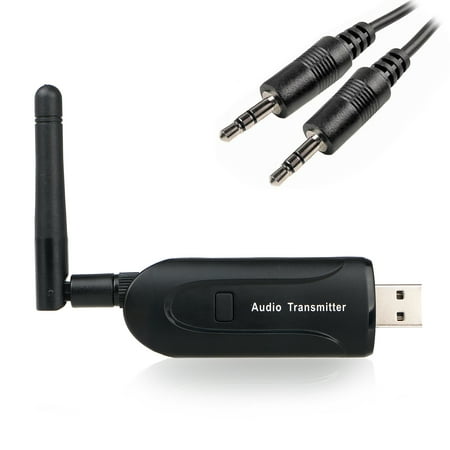 TSV Bluetooth Audio Transmitter for TV, Universal USB Wireless Audio Transmitter Dongle Connected 3.5mm Audio Devices for Home Stereo