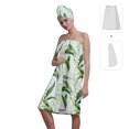 thumbnail image 2 of Colevkie 2 Pcs Bath Skirt & Shower Cap Set for Women Polyester Adjustable Quick Drying Bath Wrap Set for Shower Spa Sauna Printed Flowers Pattern, 2 of 8