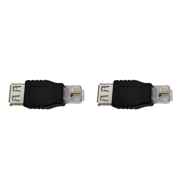 mmirethe Adaptateur Pratique USB 0 USB Femelle vers RJ11 pour Connexions, Convivial, ABS USB 2.0 USB - Femelle vers RJ11, Matériaux, Ensemble de 2