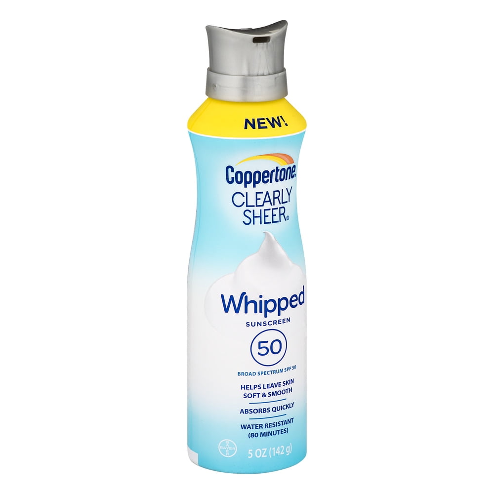 coppertone clearly sheer whipped sunscreen lotion spf 50