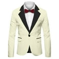 thumbnail image 4 of Fgnfyis Blazer for Men Mens Tailored Fit Suit Coat for Business Party Wedding and Events with Stylish Collar Design Versatile Mens Jacket Beige M, 4 of 6