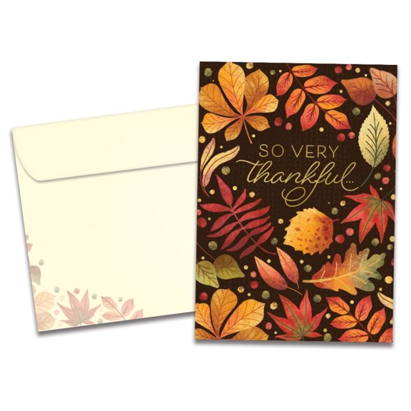 Tree-Free Greetings Thanksgiving Greeting Card 12 Pack, 5x7, Very Thankful (HP60530)