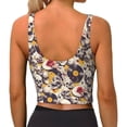 thumbnail image 4 of Picia lips record rock Skull Sports Bra for Women,Padded Strappy Sports Bras Medium Support Yoga Bra with Removable Cups,Running Yoga Bra-XX-Large, 4 of 9