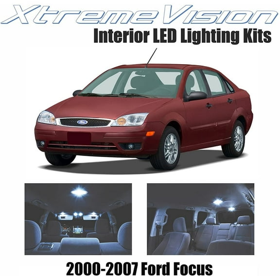 Xtremevision Interior LED for Ford Focus 2000-2007 4 Pieces Cool White Interior LED Kit   Installation Tool