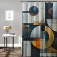 Akjvoe Oil Painting Abstract Shower Curtain for Bathroom, Brown Black