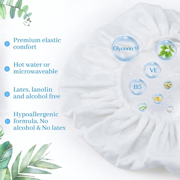 Unbranded No Rinse Waterless Hair Wash Cap, Portable Design Non-Slip Shower Cap, White 6pcs