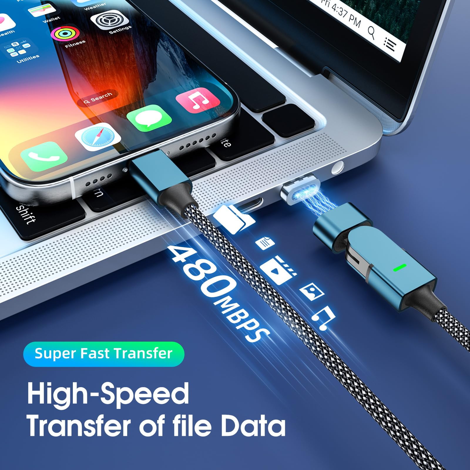 100W USB C Magnetic Charging Cable,(3 Pack 6FT) 180°Rotation USB C to USB C Magnetic Cable 5A Fast Charging Data Transfer Magnetic Charger Cable for iPhone 16 15,14,13 Pro Max, MacBook Pro,iPad.