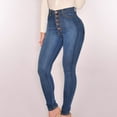 thumbnail image 2 of jeans Longs Unis pour Femmes, Taille Haute, Denim Classique, 2 of 5