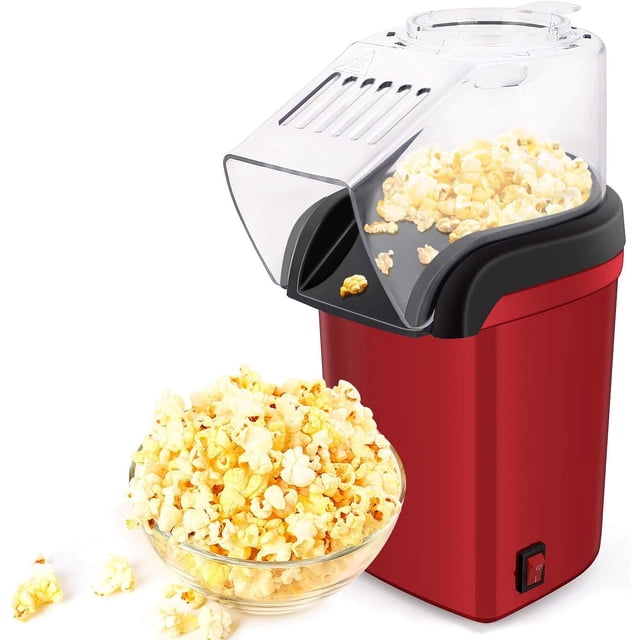 Hot Air Popper, Electric Popcorn Maker Machine with 1200W, No oil needed, Healthy and Delicious Snack for Kids, Adults. Great for Holding Parties in Home and Watching Movies with Family