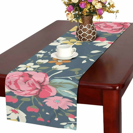 Mkhert Vintage Rose Table Runner For Wedding Party Decoration
